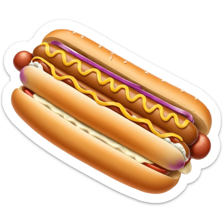 A Seattle style hotdog; a hot dog with cream cheese and grilled onions on it sticker