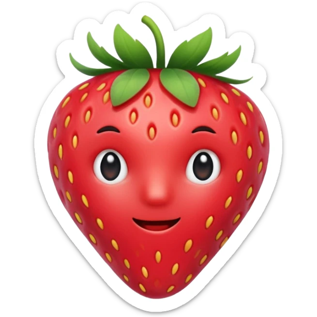Fresita rosta que la fresa no tenga cara quiero que sea linda y cute  sticker