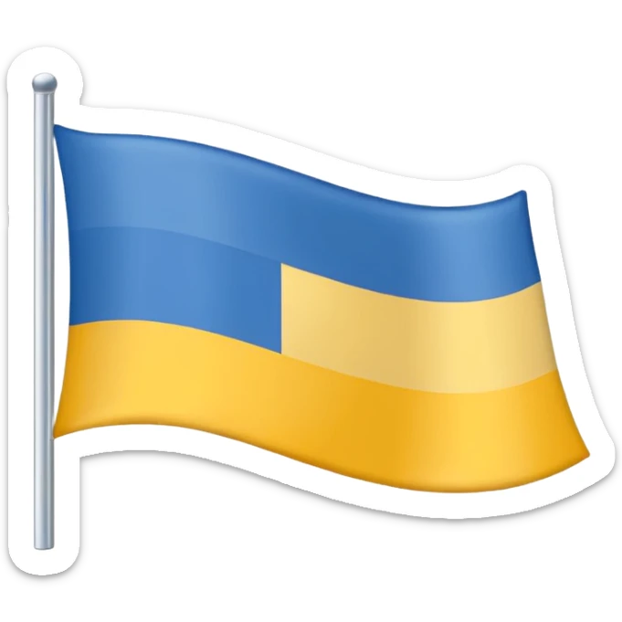 bandera dividida horizontalmente en tres colores: blanco, azul y amarillo (en ese orden) sticker
