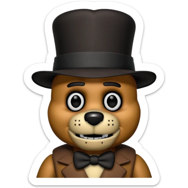 Freddy Fazbear (black small hat) from Five Nights At Freddy's Movie sticker