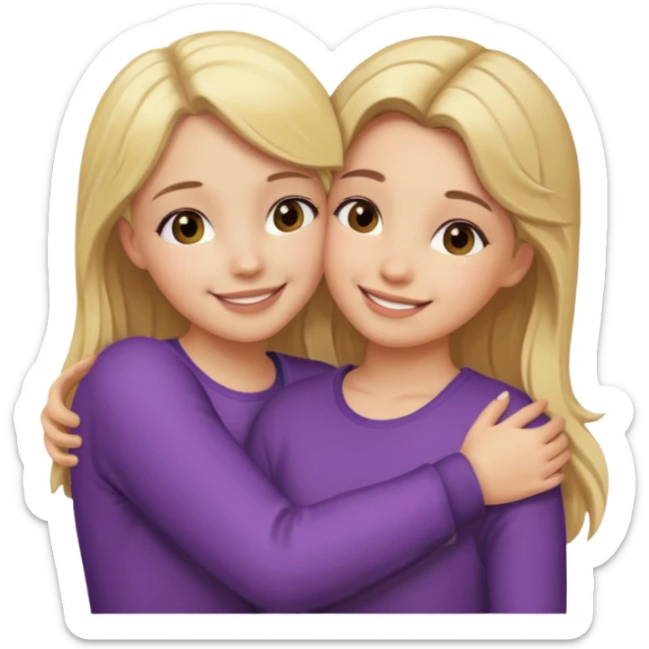 Make me and my friend hug (blonde girl and brunette girl) sticker