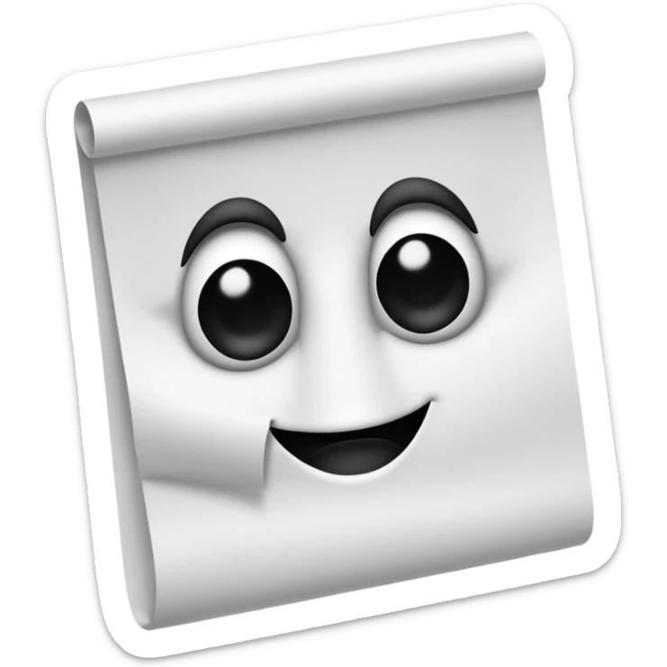 Job application with black feet black hand with the eyes and a mouth but it has to be a blank paper and with the text job at the top of the paper sticker