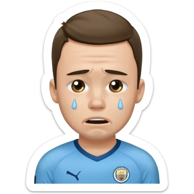 A Manchester city player with a blue jersey that cries sticker