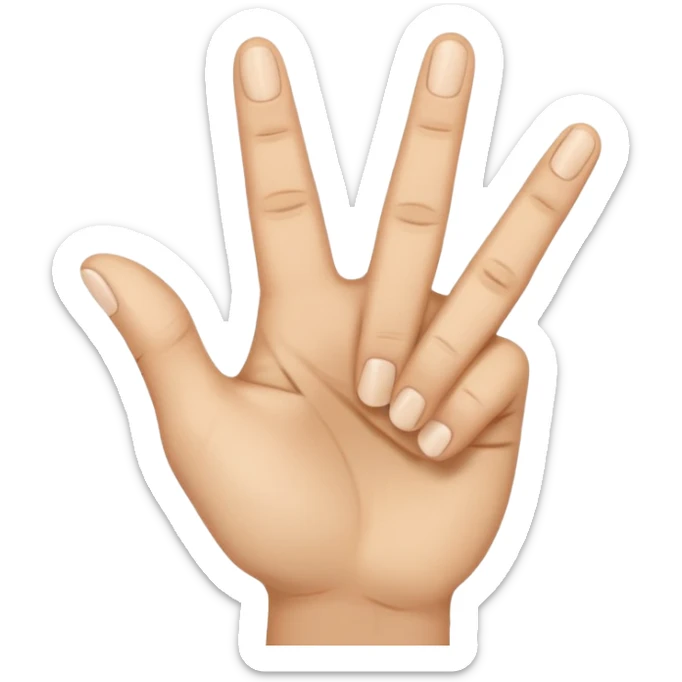 Una mano haciendo la w con los dos dedos de inmedio cruzados  sticker