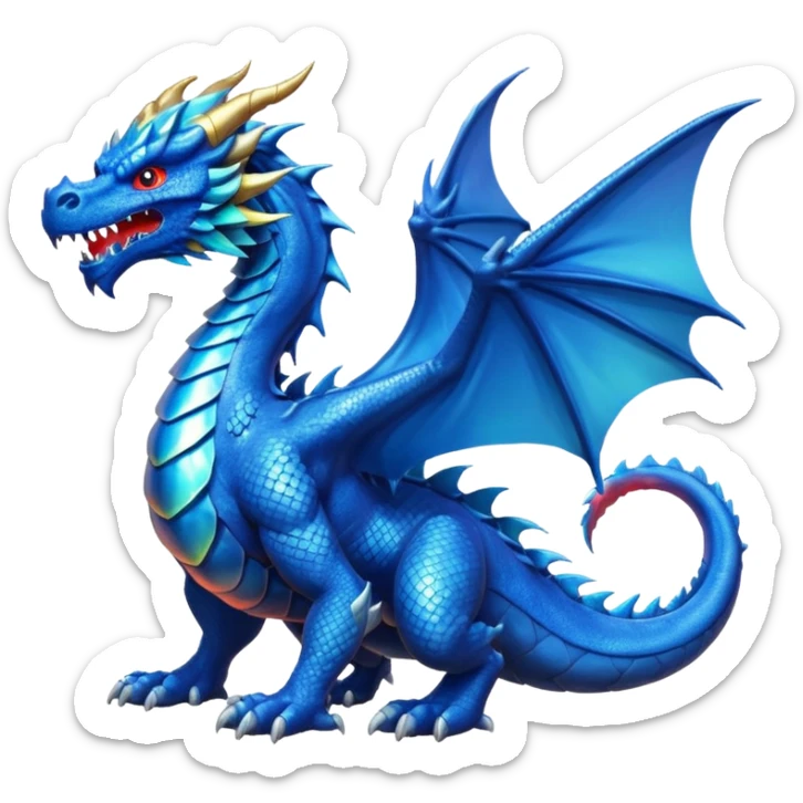 Dragón color azul sticker