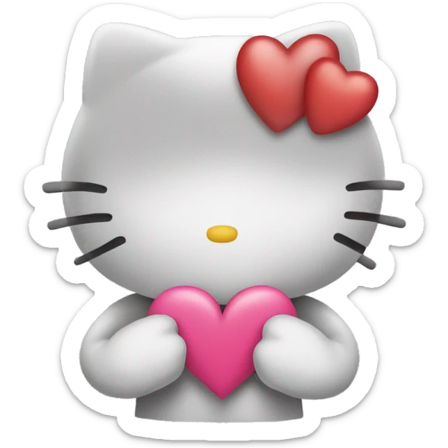 I want Hello kitty whit a heart in the middle and it the heart it says I love you  sticker