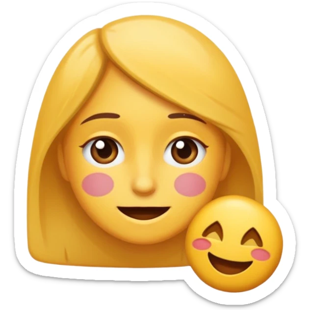 Quiero una persona sosteniendo una carita feliz y que la cara este triste sticker