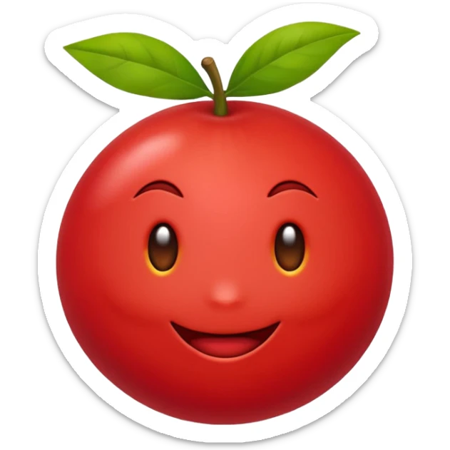 Eu quero um emoji de acerola normal, como todos os outros emojis de fruta sticker