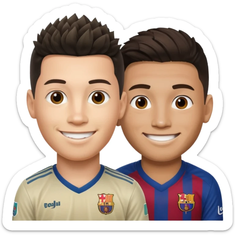 Prime noodle hair ronaldo and prime 2012 messi Smiling in one Photo  sticker