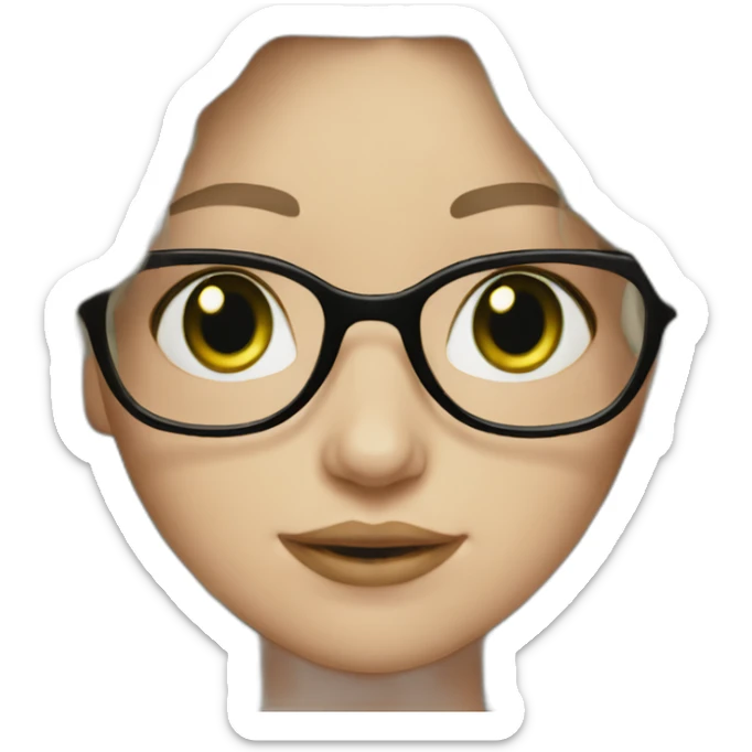 white-girl-purple-wavy-hair-green-eyes-square-glasses sticker