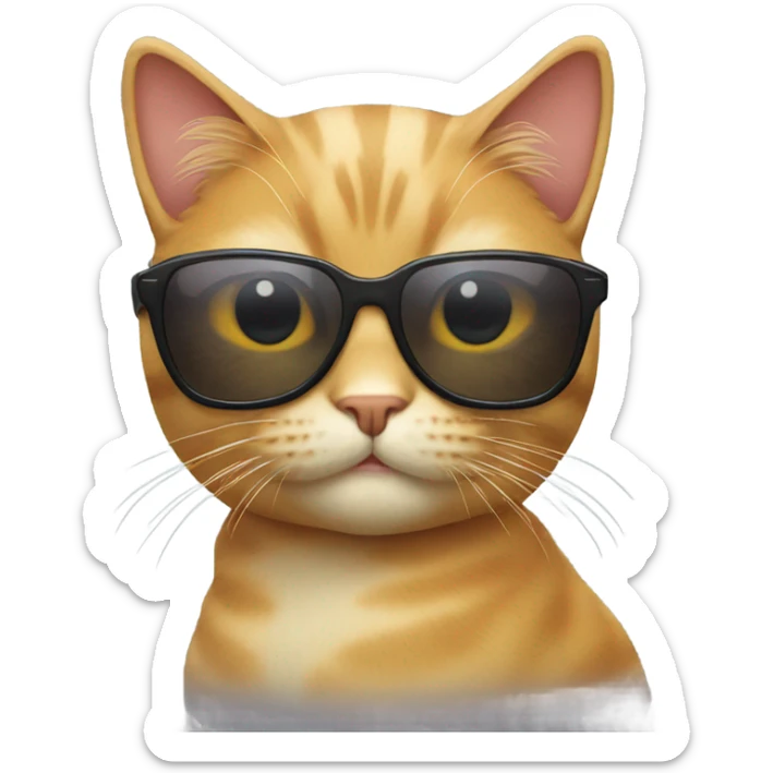 Cat with sunglasses sticker