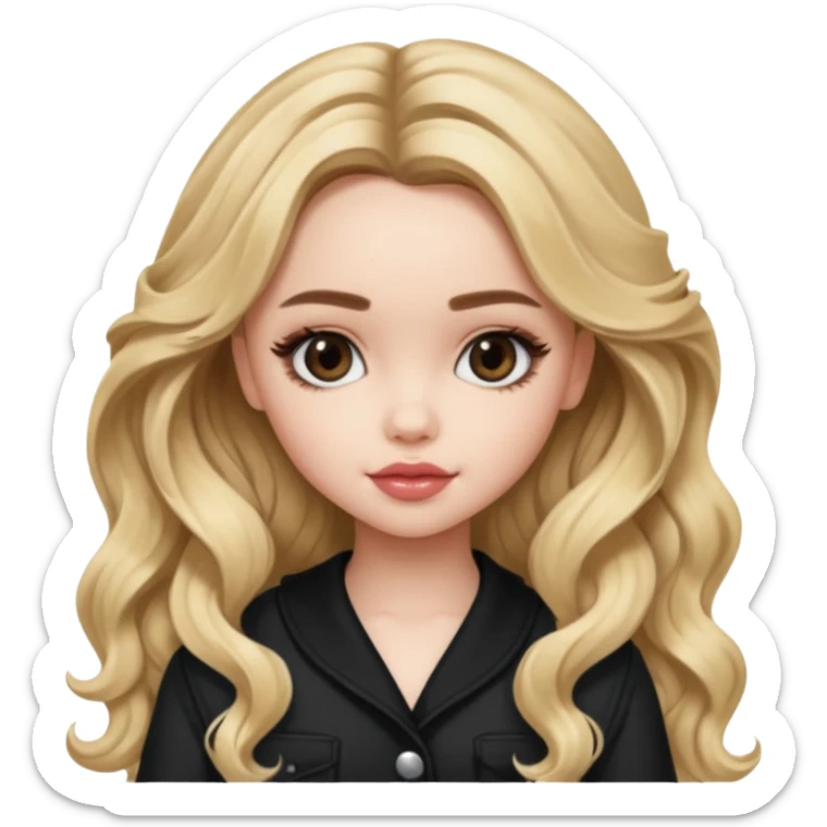 pretty bratz baddie, sabrina carpenter, long blonde wavy hair sticker