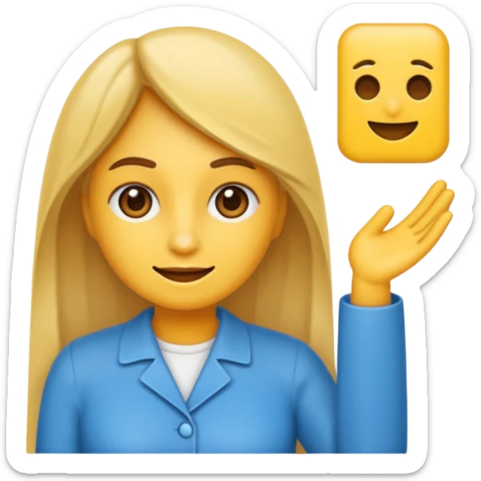 emoji de ofrecer los servicios de una manera inteligente y organizada sticker