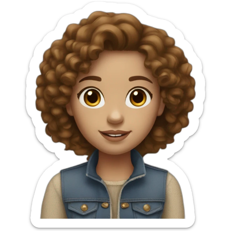 pale girl with curly brown hair wearing ugg boots and jeans sticker