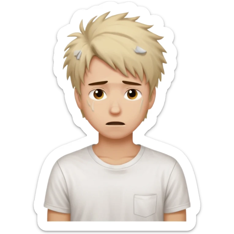 young man in despair applying for jobs with no successs - complete loss or absence of hope sticker