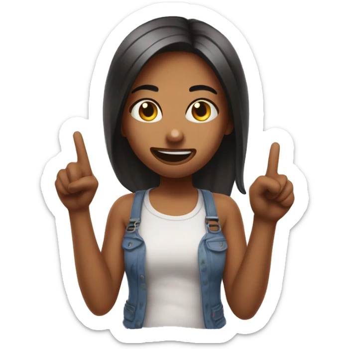 Emoji of a girl who brings her tongue out and shows this sign 🤙 sticker