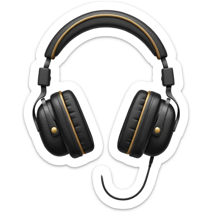 Icon of headphones with square ear pads in the Marshall style. sticker