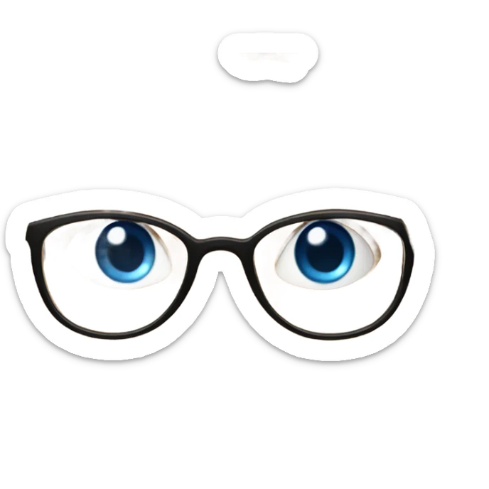 White woman with long blonde hair and glasses and blue eyes sticker