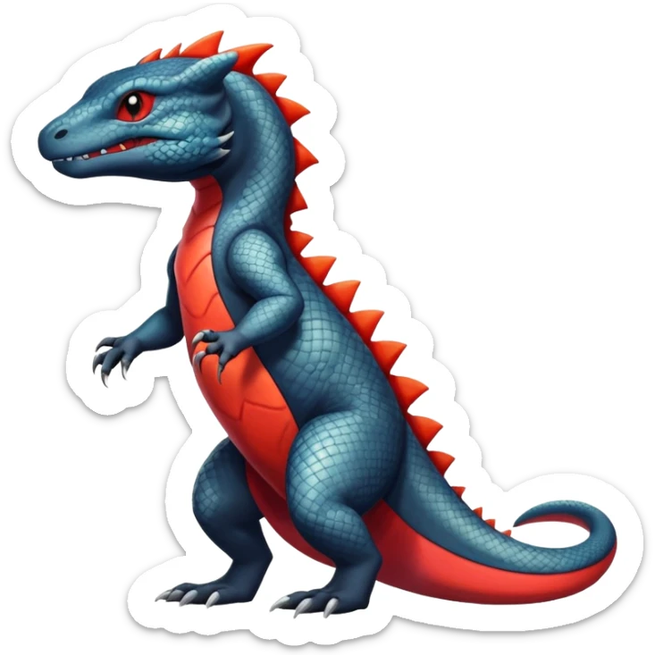 Colorful Dark Shiny Exotic Salandit-Charmeleon-Quilava-Fakémon-hybrid-creature (full body)  sticker