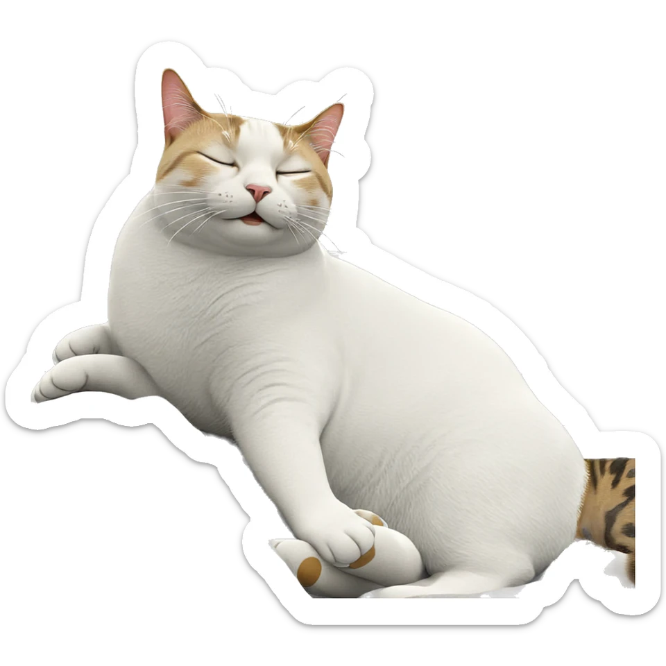 sleeping cat on a pillow sticker