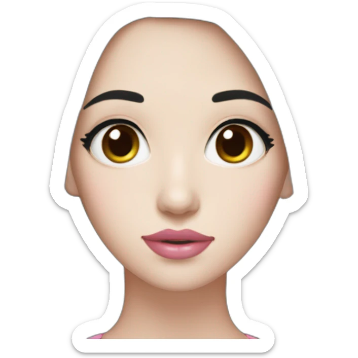 Beautiful woman,Black hair,long hair,White skin,oval face,big eyes,Blackeyes,Pink lips,Chinese sticker