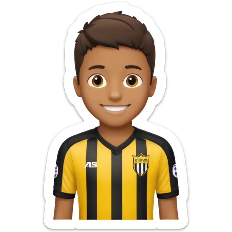 niño con la camiseta de futbol del club atlético Peñarol de uruguay sticker