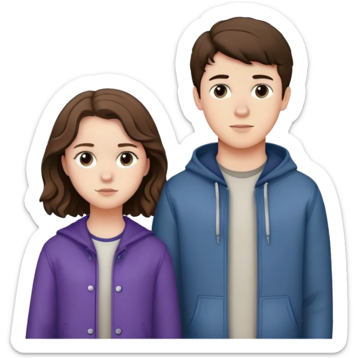 Hannah Baker and Clay Jensen together from 13 Reasons Why, teenage boy and girl standing side by side sticker