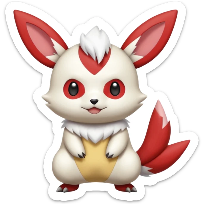 Victini-Pichu-Oshawott-Minccino-Zangoose-Fakémon-hybrid-creature (full body)  sticker