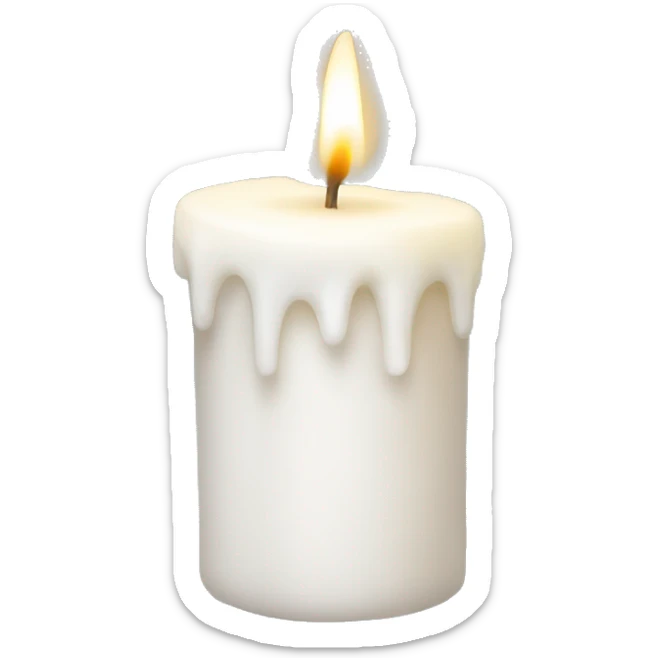 White candle sticker