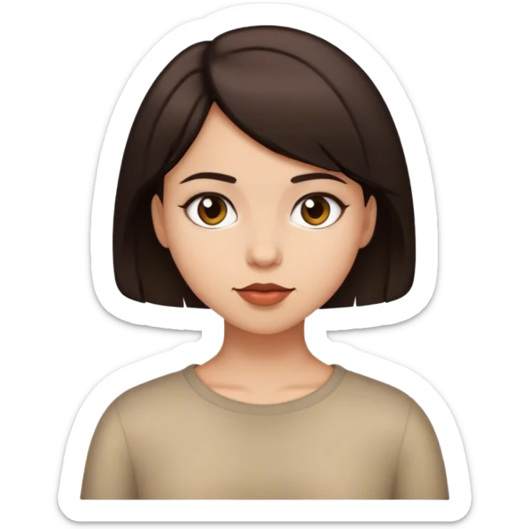 Short dark brown hair girl sticker