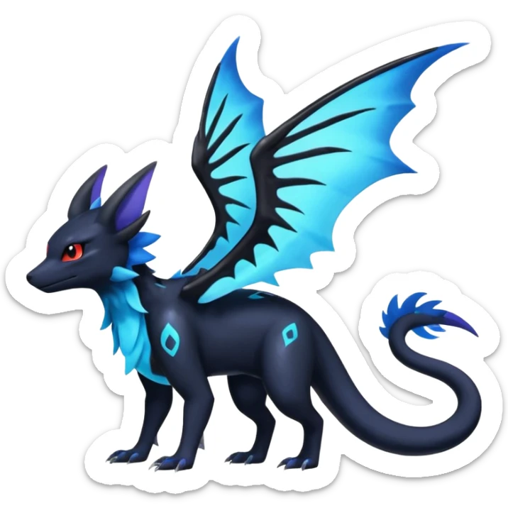 Shiny Salandit-Umbreon-Nargacuga-Noivern-Noibat-Hybrid (Full body) sticker
