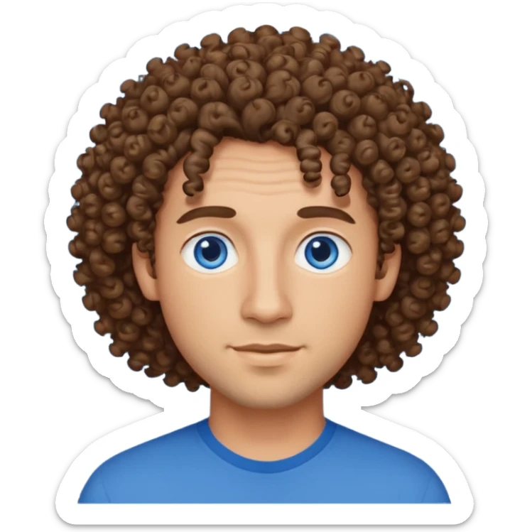 un professeur d'arts plastiques homme métisse aux cheveux bouclés et les yeux bleus sticker