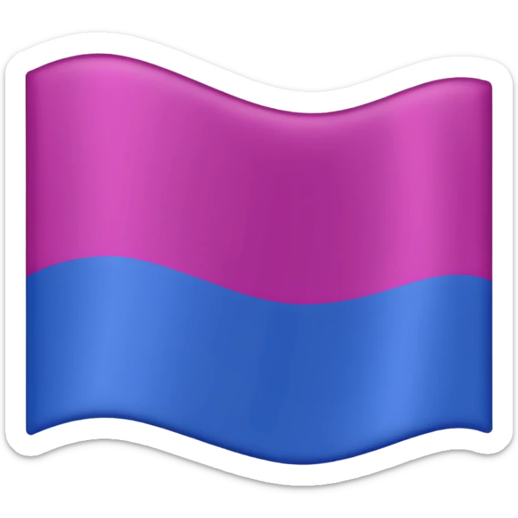 La bandera bisexual (lleva 3 franjas: la de arriba color magenta, abajo azul y en medio morada) sticker