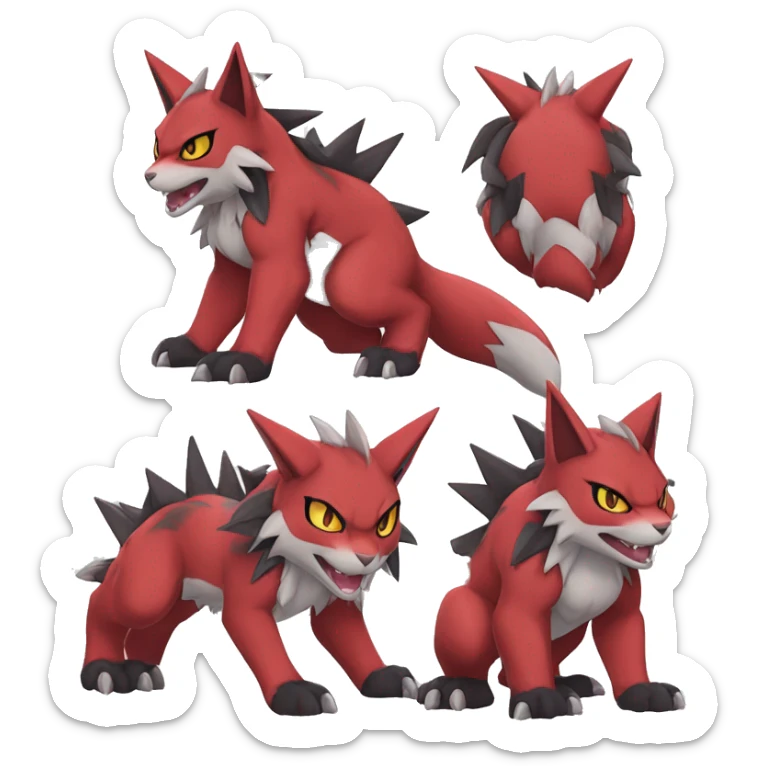  Kawaii Edgy Cool Beautiful Guilmon-Torracat-Zoroark full body sticker