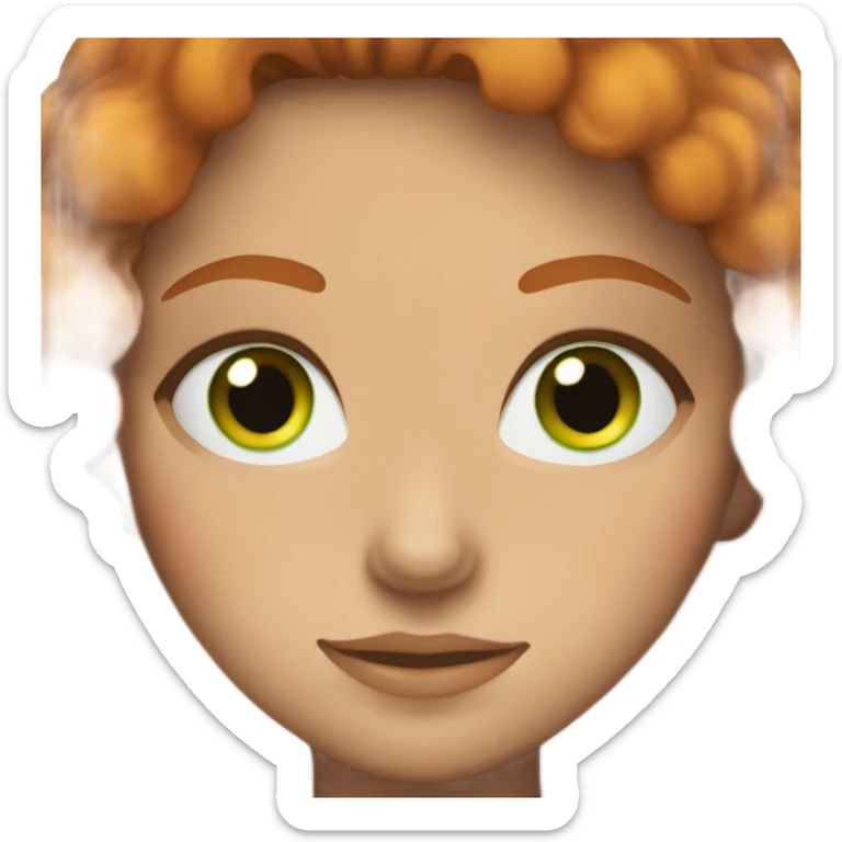 Girl with green eyes freckles and ginger hair  sticker