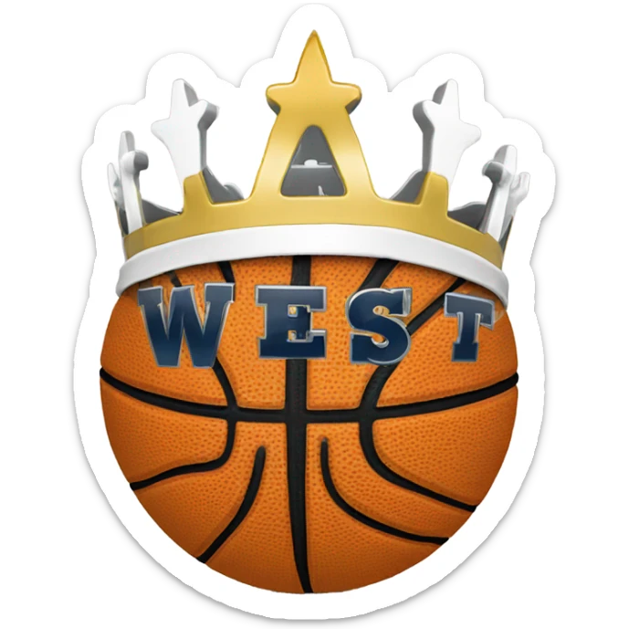 Crown sitting on top of basketball with words West Virginia Reign Elite  sticker