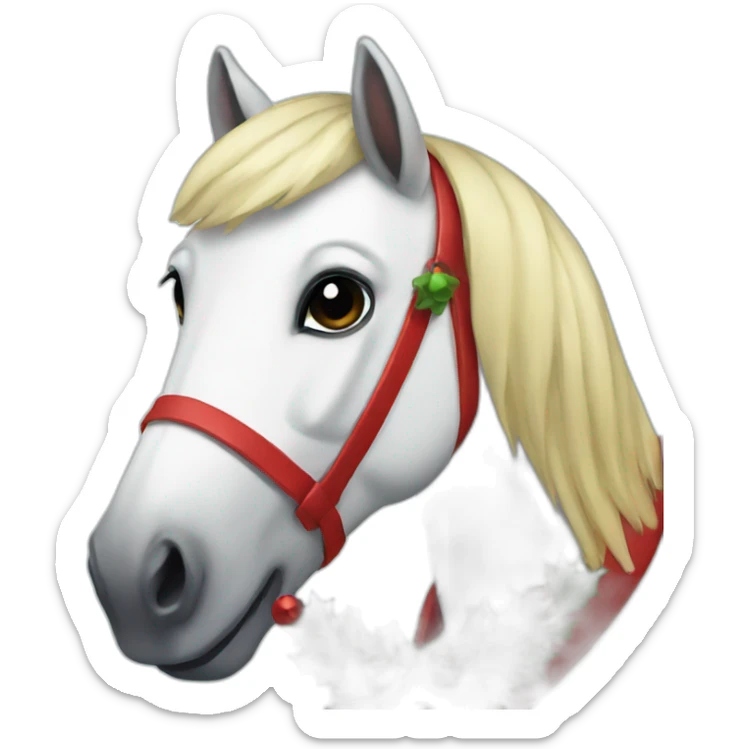 christmas horse sticker