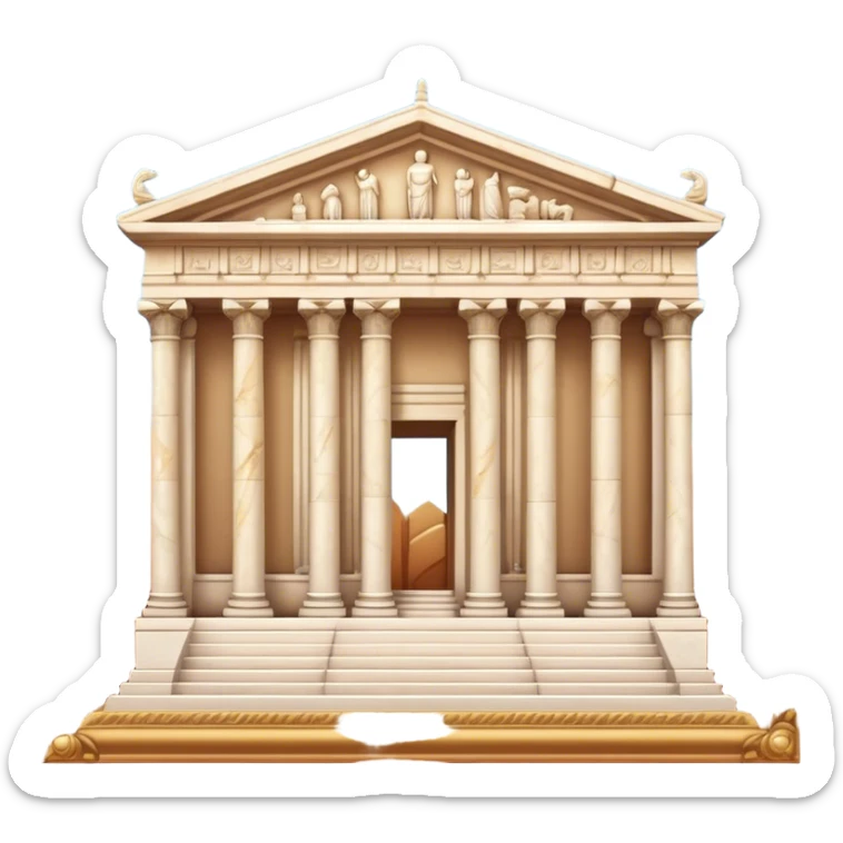The Library of Celsus Landmark Emoji – Depicting its marble facade, carved columns, and statues. sticker