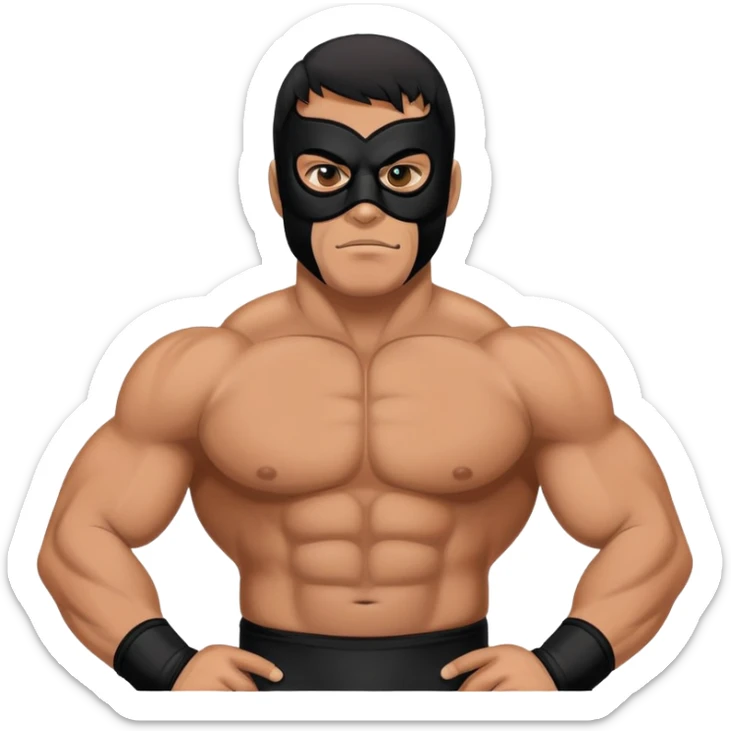 El Primo character, a muscular wrestler with a black mask and wrestling outfit sticker