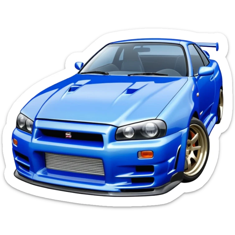 The 1999 Nissan Skyline GT-R R34 is the car used in the movie 2 Fast 2 Furious.   sticker
