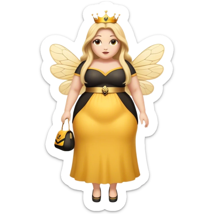 Full Body  plus size Queen bee woman with long blonde hair sticker
