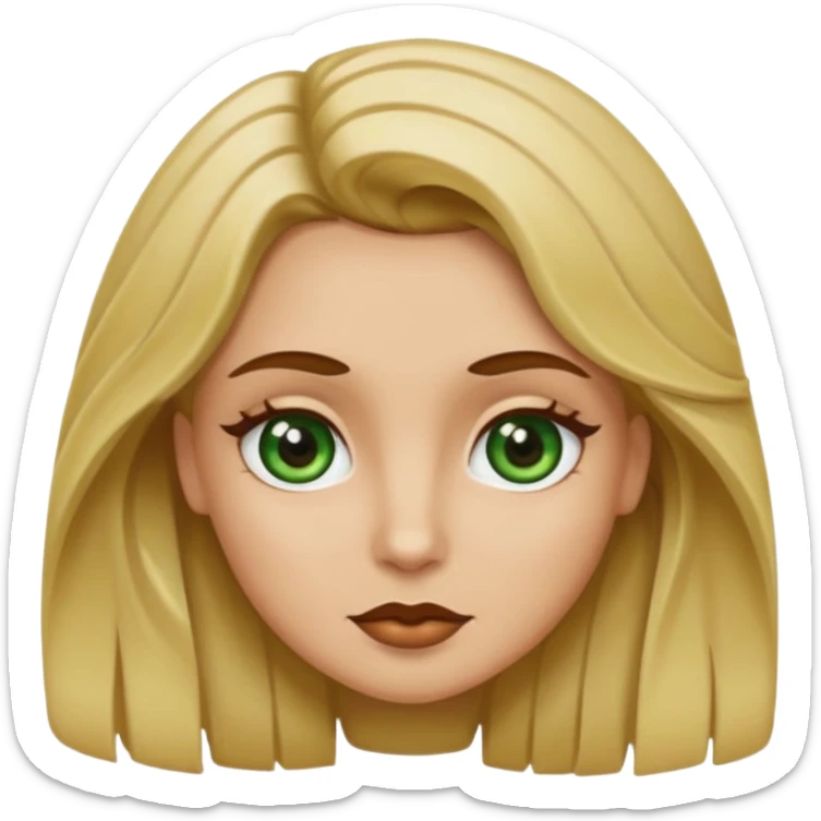 Tres chicas, una rubia de pelo ondulado y ojos marrones, otra castaña con ojos verdes y otra morena con pelo marron y ojos marrones sticker