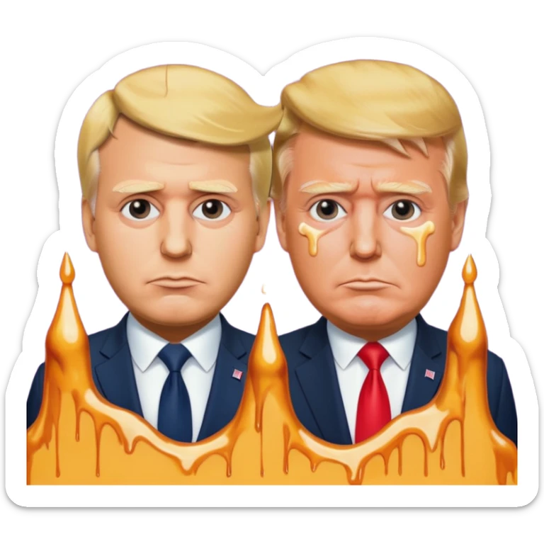 Trump est Macron qui fond le signe absolu cinéma de TikTok stp sticker