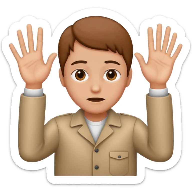 A person holding up their hands innocently (like they were accused of a crime) sticker