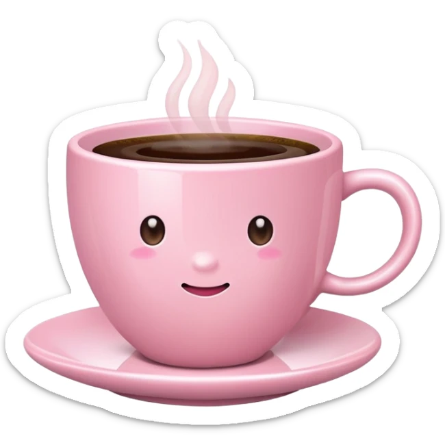 aesthetic cup of coffee baby pink no steam sticker