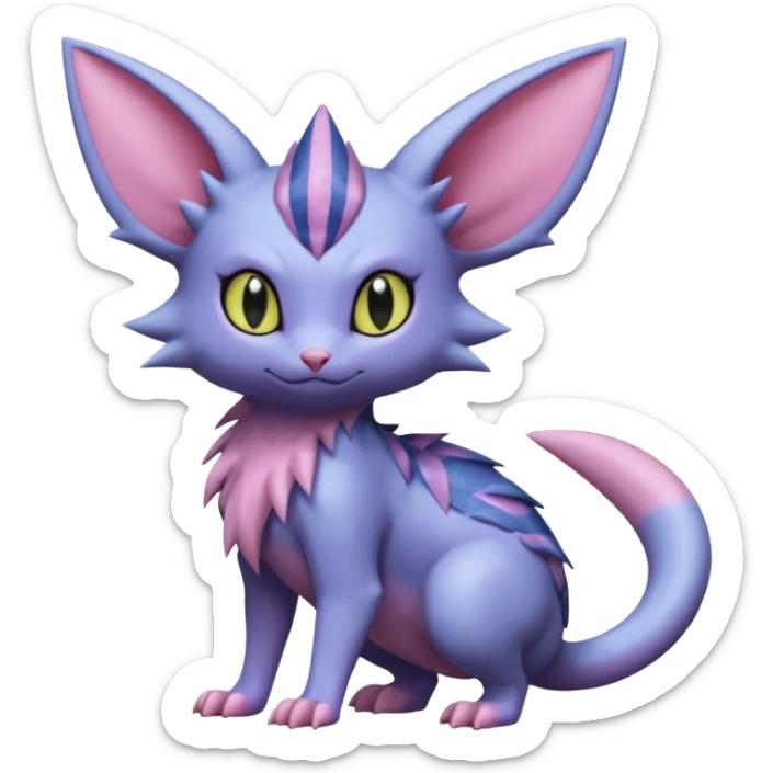 Sneasel-Nidorino-Espeon-Noibat-Purrloin-Fakémon-hybrid-creature (full body)  sticker
