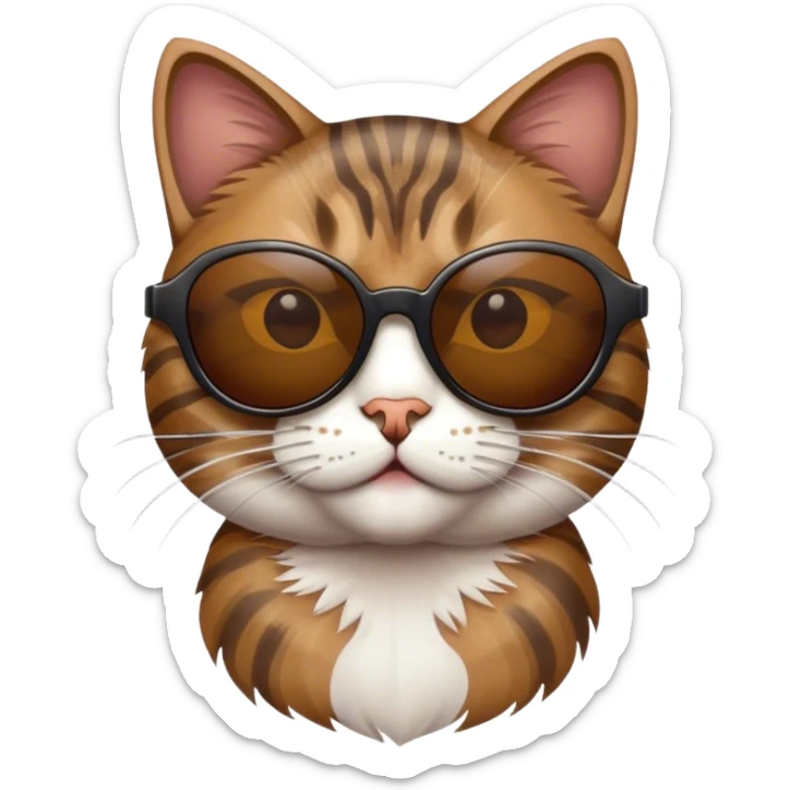 Cat with sunglasses sticker