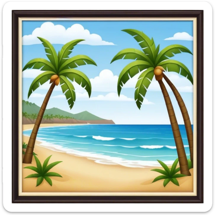 Beach with palm trees Puerto Rico sticker