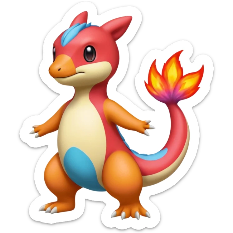 Mezprit-Charmander-Milotic-Oshawott-Pokémon-fusion, full body sticker