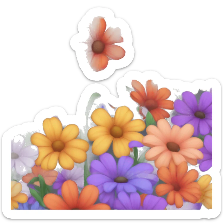 a flower of different colors sticker